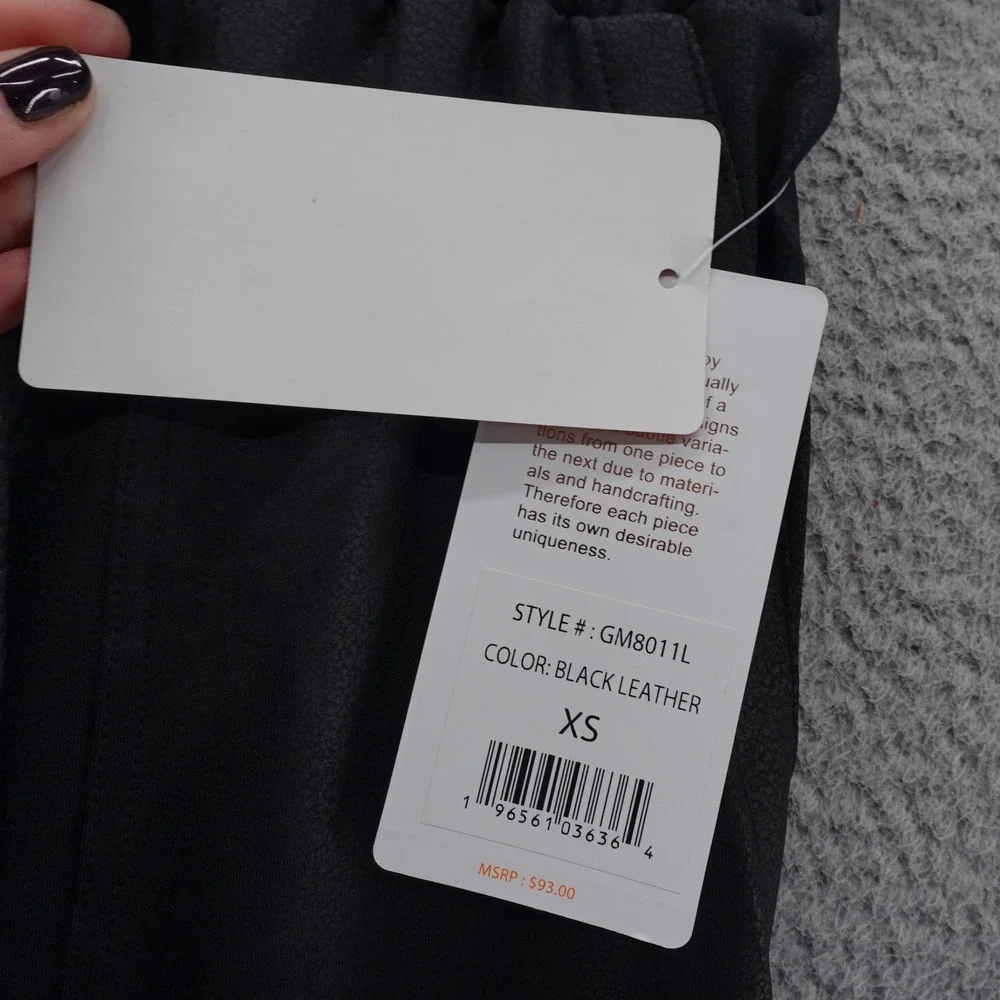 X by Gottex Studio Womens Black Faux Leather Joggers Ankle Zip Pants XS GM8011L - Picture 6 of 13